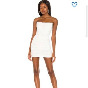 Superdown Sondra Bustier Mesh Dress (white) NEW